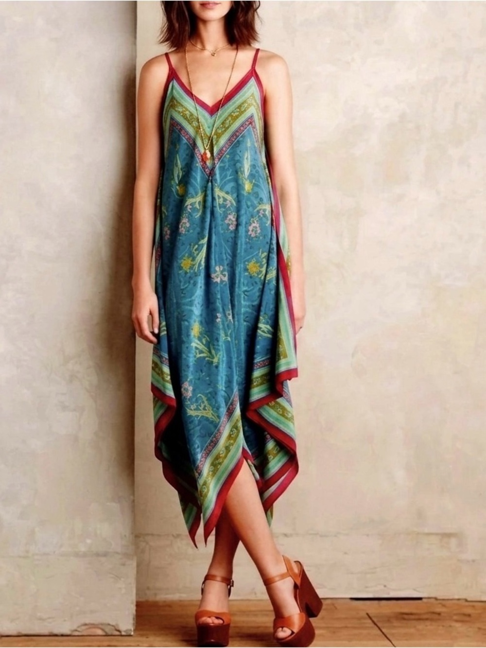 🌸 Anthropologie Holding Horses Belita Scarf Midi Dress 🌿